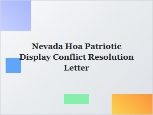Nevada Hoa Patriotic Display Conflict Resolution Letter Form