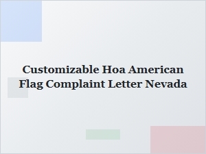 Customizable Hoa American Flag Complaint Letter for Nevada Residents