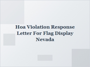 How to Respond to an Hoa Violation for Flag Display in Nevada