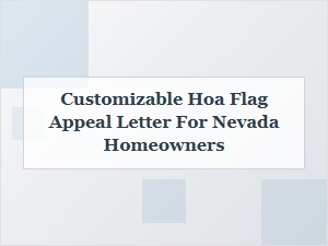 Customizable Hoa Flag Appeal Letter for Nevada Homeowners