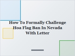 How to Challenge an Hoa Flag Ban in Nevada with a Formal Letter