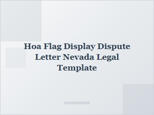 Nevada Hoa Flag Display Dispute Legal Letter Template