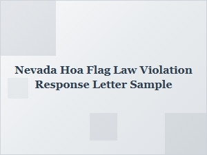 Sample Response Letter for Nevada Hoa Flag Law Violation